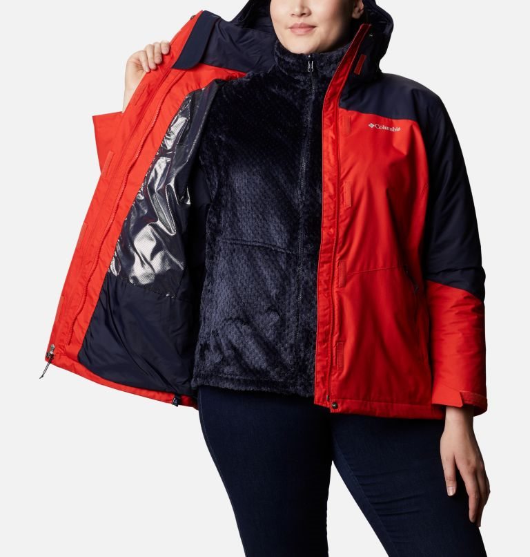 Women's Columbia Bugaboo II Interchange Fleece Jackets Orange / Navy | Plus Size CA-GC130